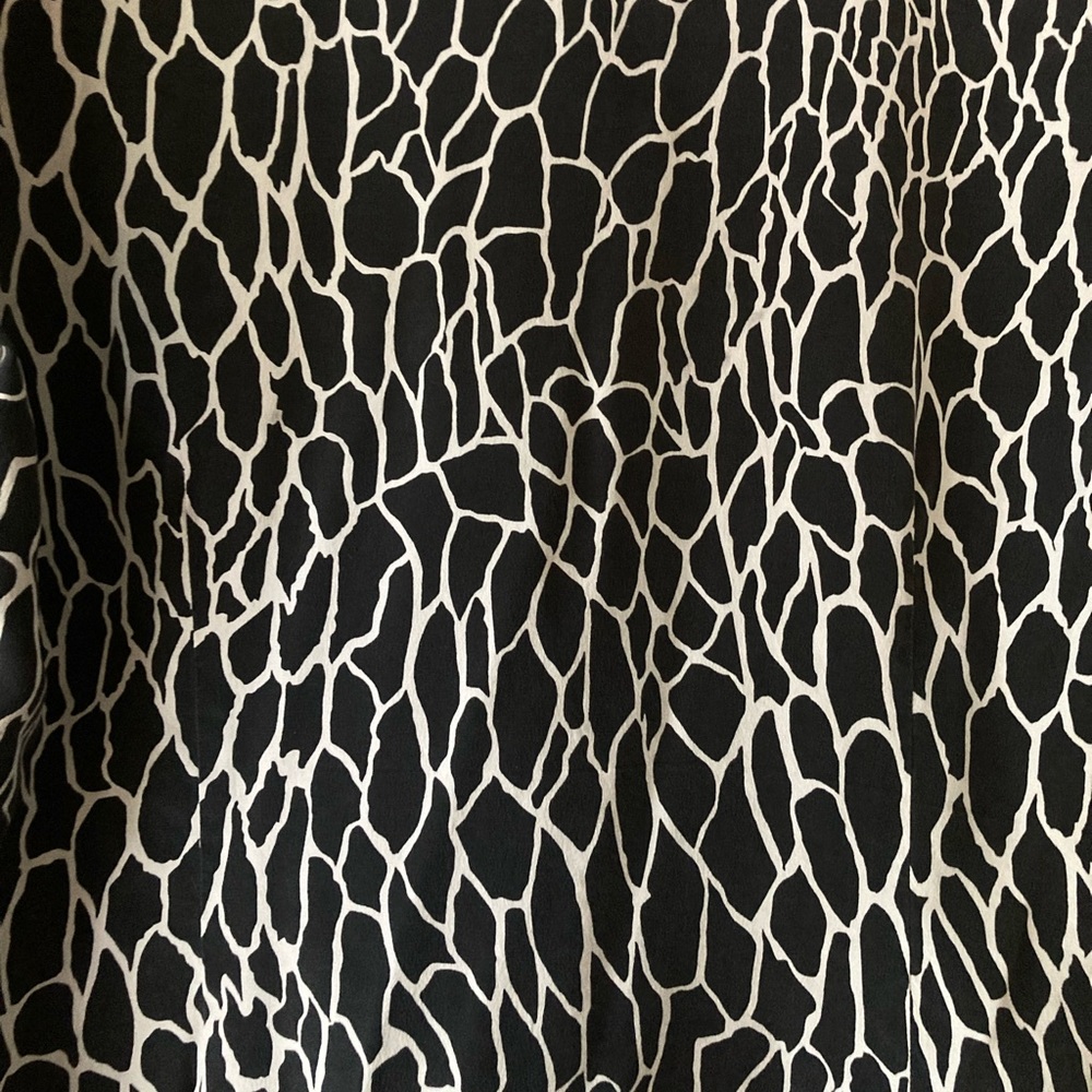 Vintage Allison Taylor 100% Silk Giraffe Print Tie Front Top L - Picture 6 of 8